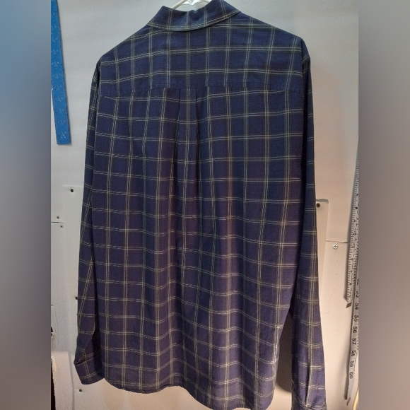 7 For All Mankind Western Plaid Blue Large Business Casual Shirt Office Cowboy - Picture 4 of 16